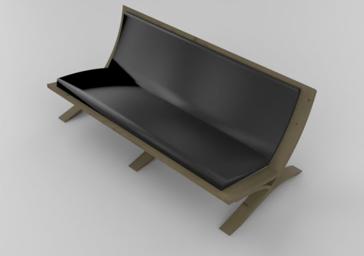 Chairs and Sofas 3D - Solid wood bench - Thos. Moser - Vita...