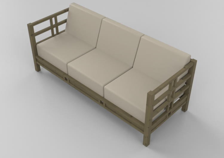 3D Sessel und Sofas - Sofa aus massivem Holz - Thos. Moser...