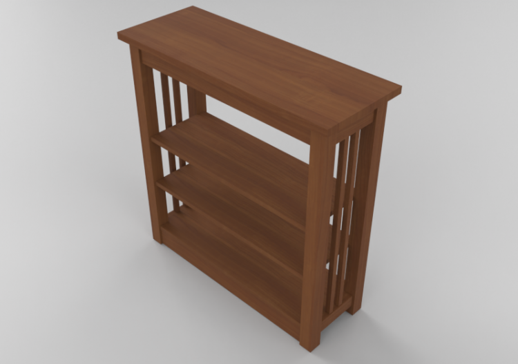 Librerías y Contenedores 3D - Librería de madera maciza -...