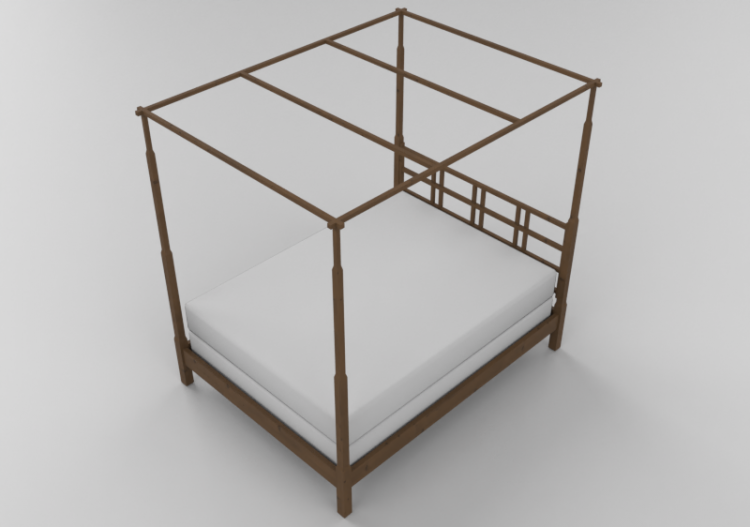 Beds and Side Cabinets 3D - Solid wood bed - Thos. Moser -...