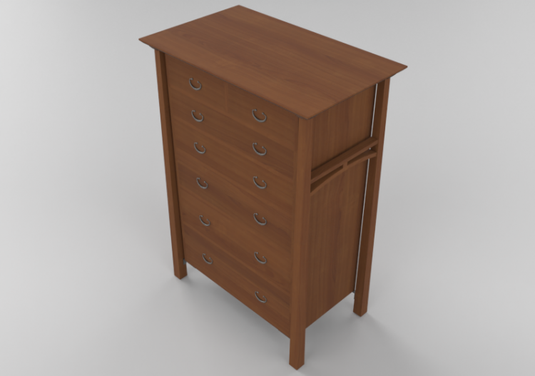 Armoires 3D - Commode avec sept tiroirs - Thos. Moser -...