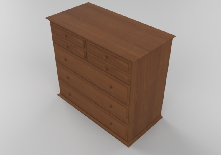 Armarios y Cómodas 3D - Cajonera con cuatro cajones - Thos....