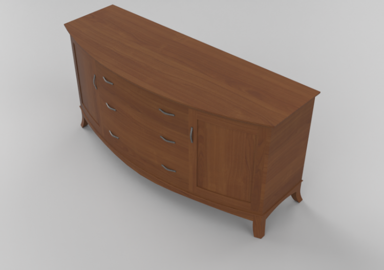 Wardrobes and Cabinets 3D - Cabinet with three drawers and...