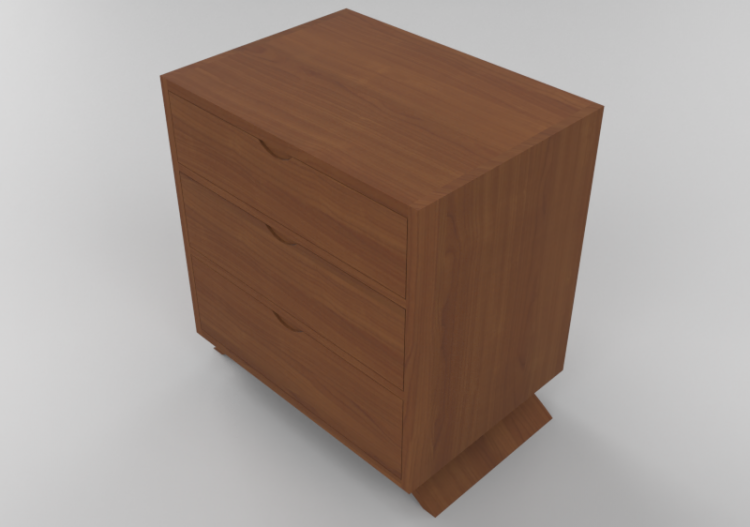Armarios y Cómodas 3D - Cajonera con tres cajones - Thos....