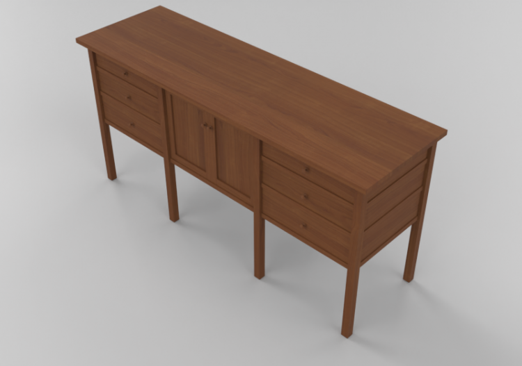 Armarios y Cómodas 3D - Cajonera con seis cajones y dos...