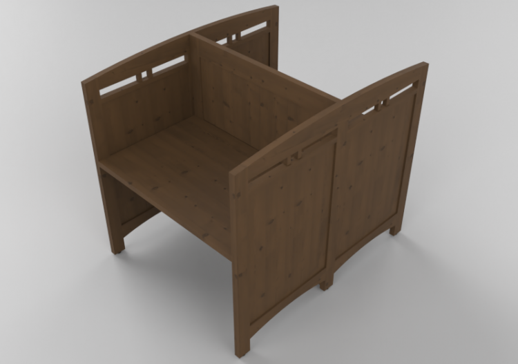 Meubles 3D - Bureau en bois massif - Thos. Moser - ACCA...
