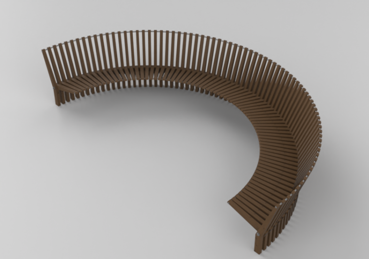 Bancos 3D - Bancada circular - Thos. Moser - ACCA software