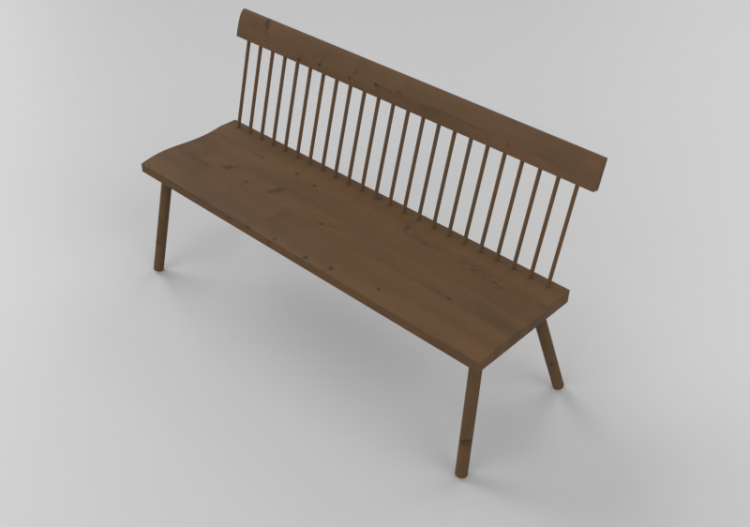 3D Sitzbänke - Bank aus massivem Holz - Thos. Moser - ACCA...