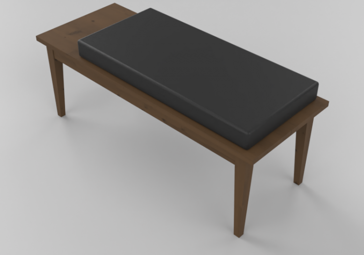 Banc 3D - Banc en bois massif avec assise rembourrée -...
