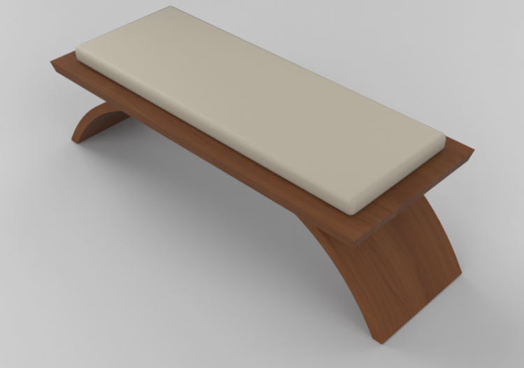 Banc 3D - Banc en bois massif avec assise rembourrée -...