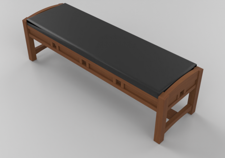 Panche 3D - Panca in legno massello con seduta imbottita -...