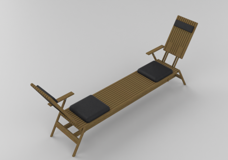3D Deck chairs and sunbeds - Wooden deck chair - Schuster -...
