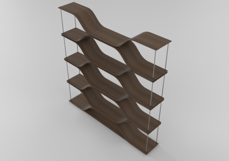 3D Bookshelves and Containers - Wooden Library - Schuster -...