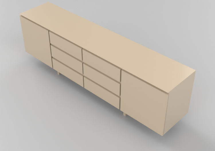 3D Furniture - Wooden Buffet - Schuster - Elisa - ACCA...