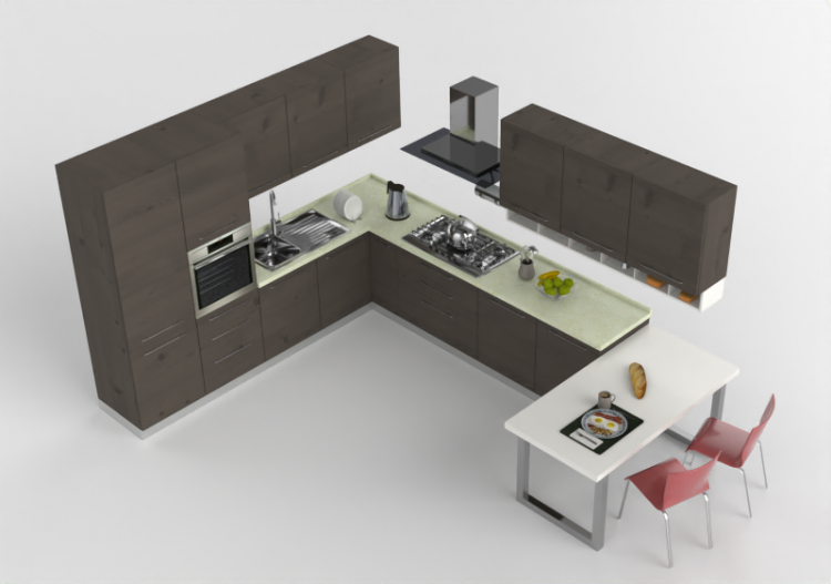 3D Kitchens - Modern kitchen complete with appliances -...