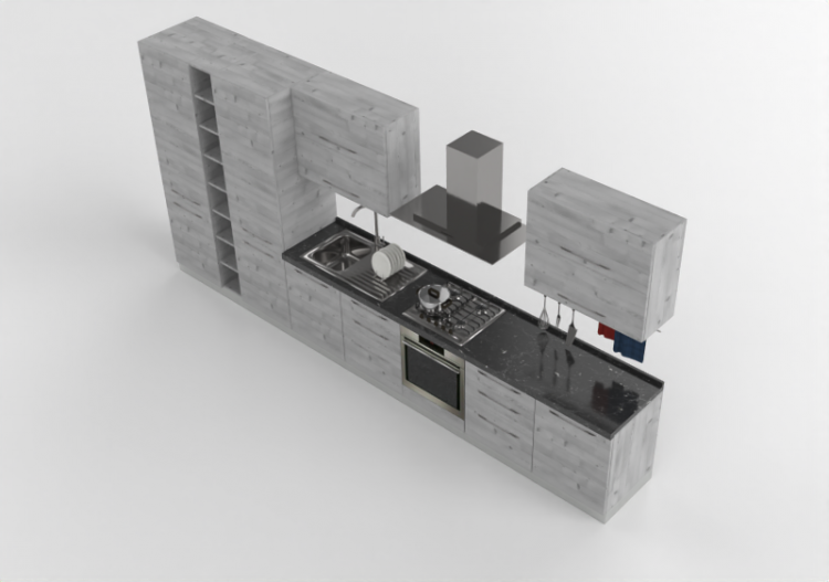 3D Kitchens - Modern kitchen complete with appliances -...