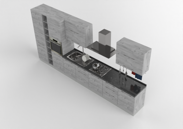 3D Kitchens - Modern kitchen complete with appliances -...