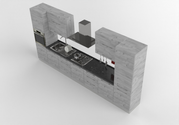 3D Küchen - Moderne Küche mit Haushaltsgeräten - ACCA...