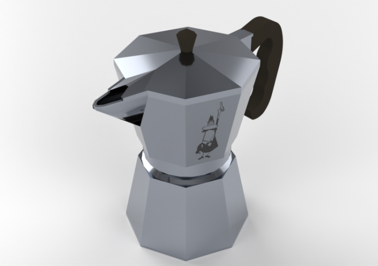 Panelas e Recipientes 3D - Máquina de café - ACCA software