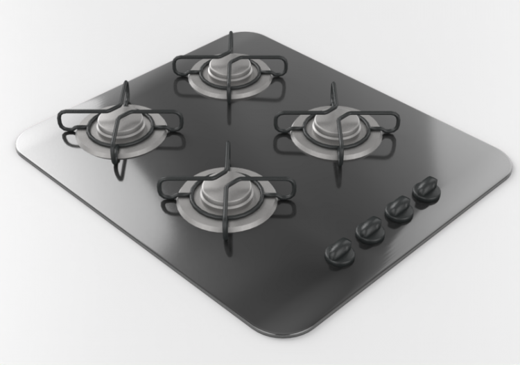 Electroménagers 3D - Plan cuisson à gaz 4 feux - ACCA...
