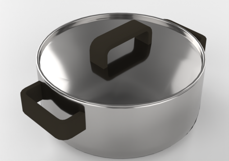 Pans and Containers 3D - Stainless steel casserole - ACCA...