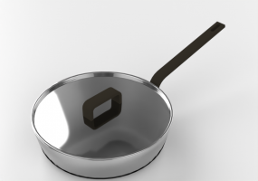 Pans and Containers 3D - Stainless steel casserole
