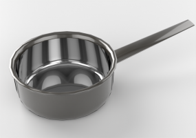 Pans and Containers 3D - Stainless steel casserole