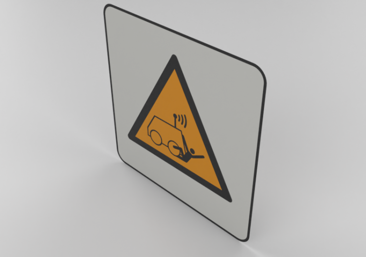 Danger of being hit by a remotely controlled machine – W037...