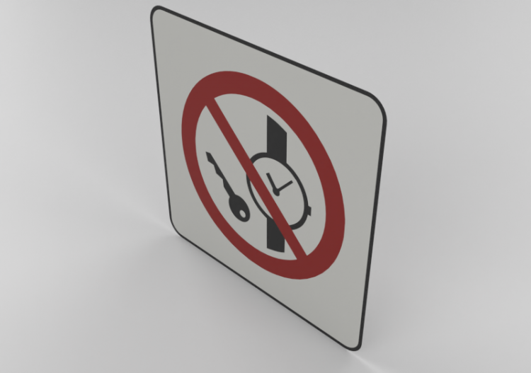 Prohibido entrar con artículos metálicos y relojes - P008 -...