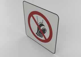 Do not wear shoes with studded soles - P035