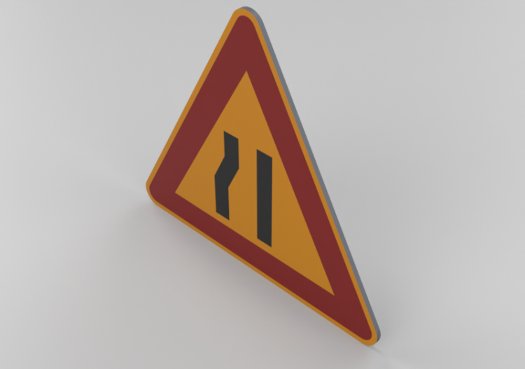 Asymmetric road narrowing to the left - 385 - ACCA software