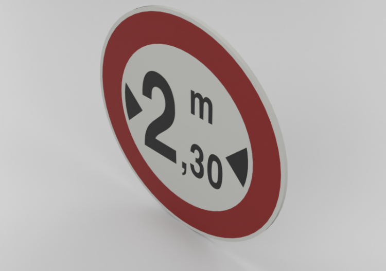 Accès interdit aux véhicules dont la largeur est supérieure...