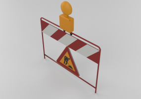 Fence barrier with flashing light and signal