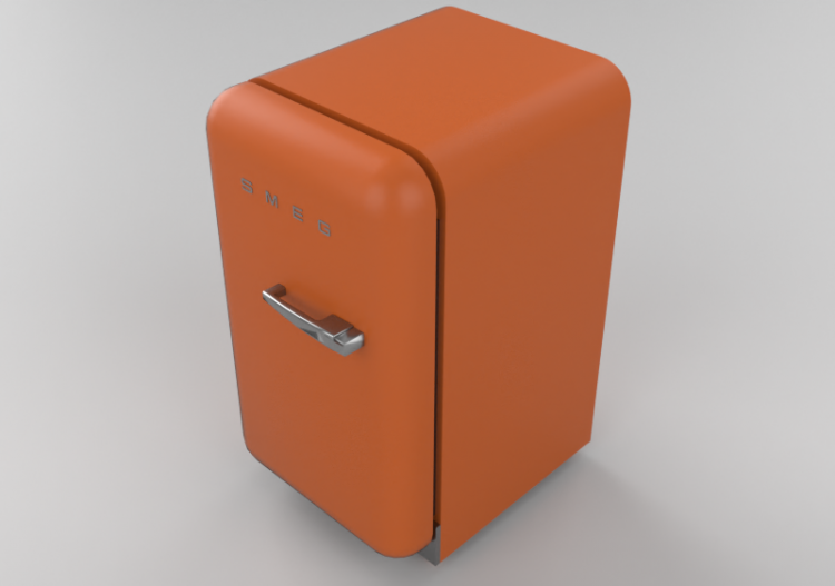 Electroménagers 3D - Minibar années '50 orange - Smeg -...