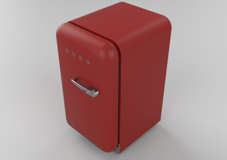 Eletrodomésticos 3D - Minibar anos '50 vermelho - Smeg -...