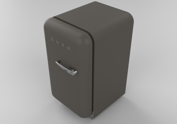 3D Electrical Appliances - 50s Minibar metallic grey - Smeg...