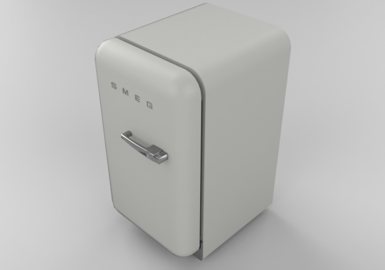 3D Electrical Appliances - 50s Minibar - White - Smeg -...