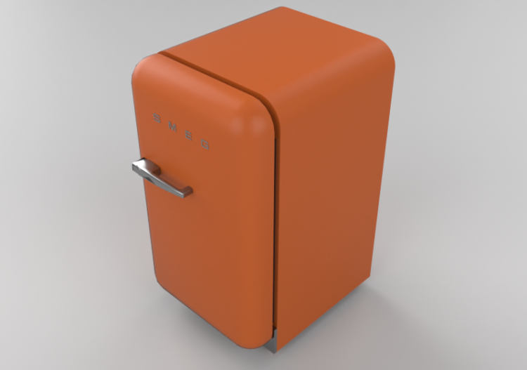 Electroménagers 3D - Minibar années '50 orange - Smeg -...