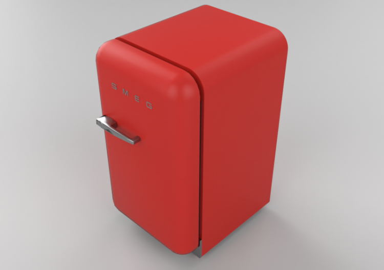 3D Haushaltgeräte - Minibar 50er Jahre rot - Smeg - FAB5RRD...