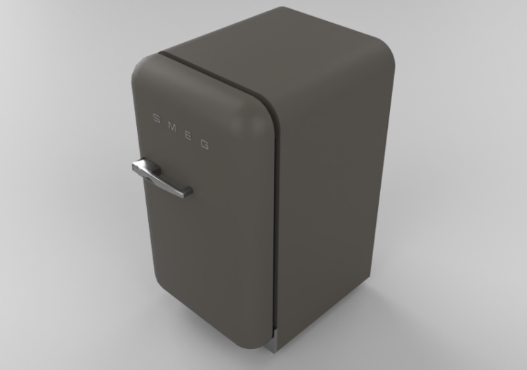 3D Electrical Appliances - 50s Minibar metallic grey - Smeg...