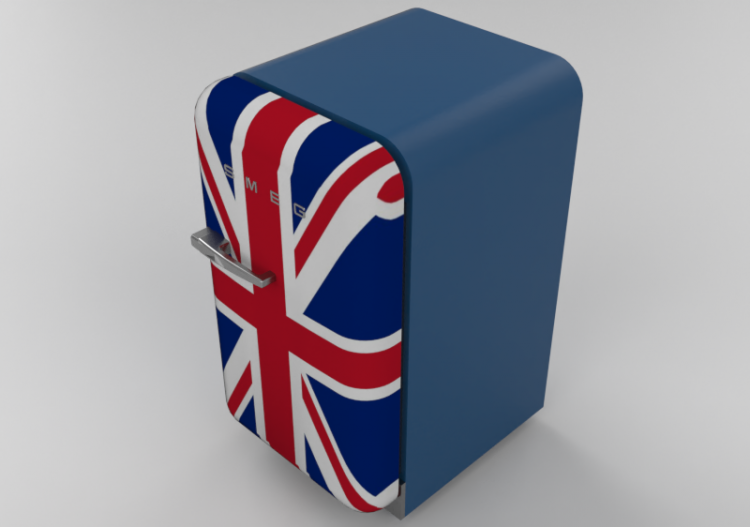 Electrodomésticos 3D - Minibar de los años '50 Union Jack -...