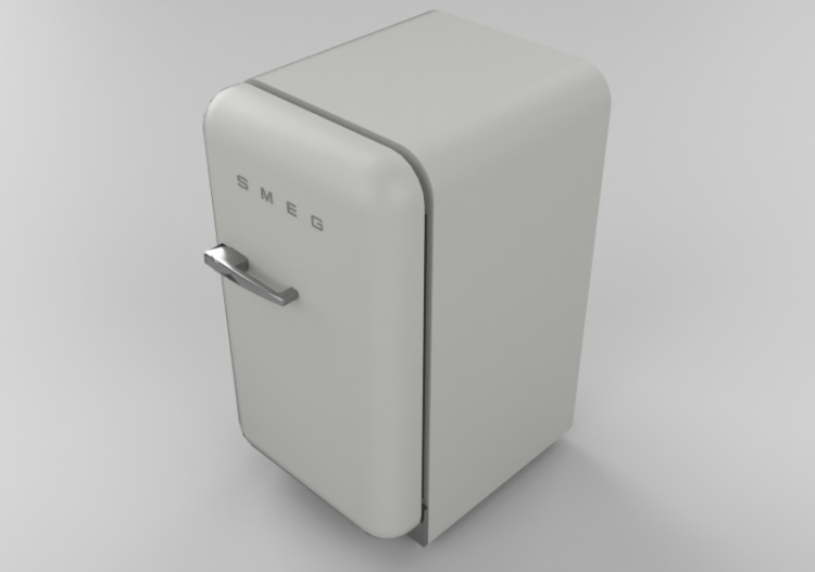 3D Haushaltgeräte - Minibar 50er Jahre weiß - Smeg -...
