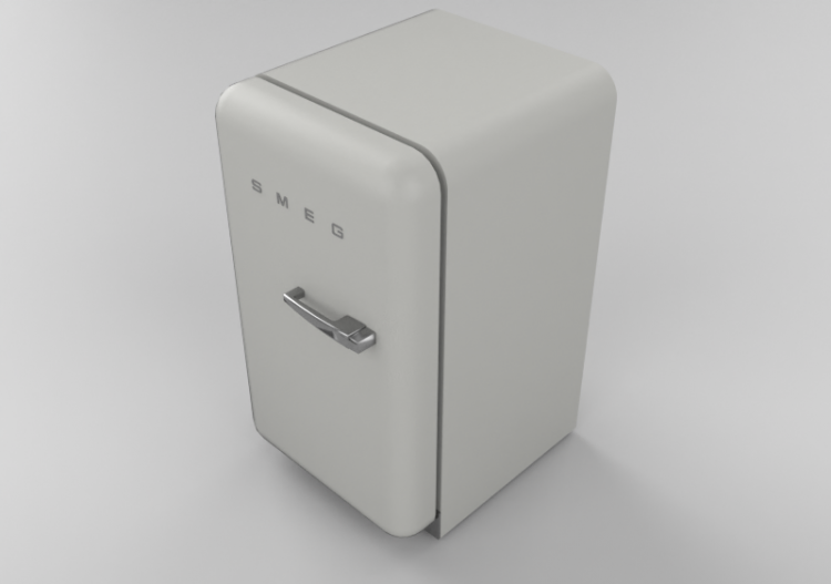 3D Electrical Appliances - 1950s Happy Bar fridge - White -...