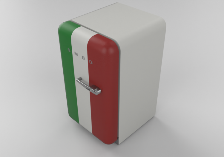 3D Electrical Appliances - 1950s Happy Bar fridge -...