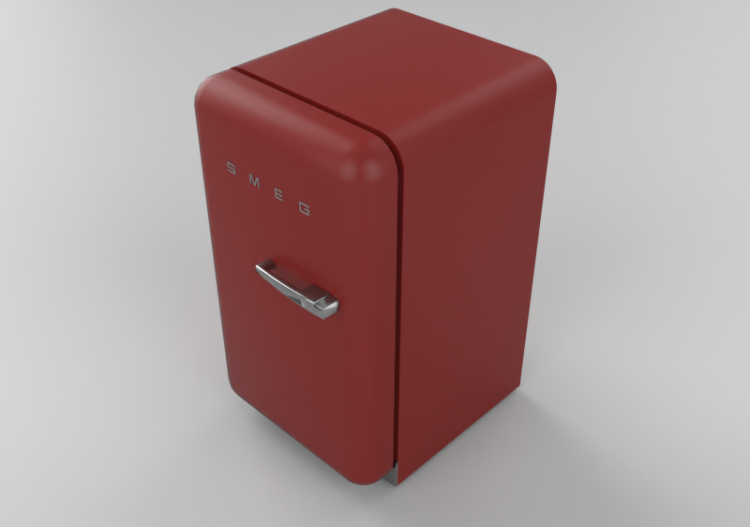 Elettrodomestici 3D - Frigorifero Happy Bar anni '50, rosso...