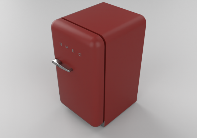 Elettrodomestici 3D - Frigorifero Happy Bar anni '50, rosso...