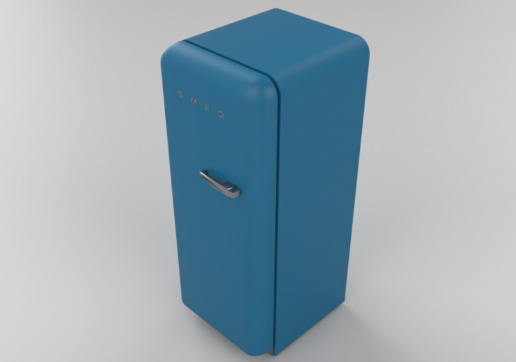 Electrodomésticos 3D - Refrigerador monopuerta de los años...