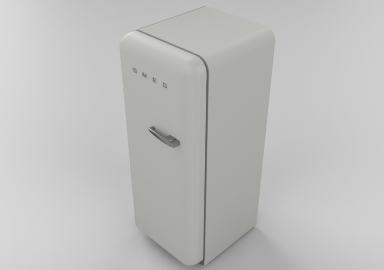 Eletrodomésticos 3D - Frigorífico uma porta anos '50,...