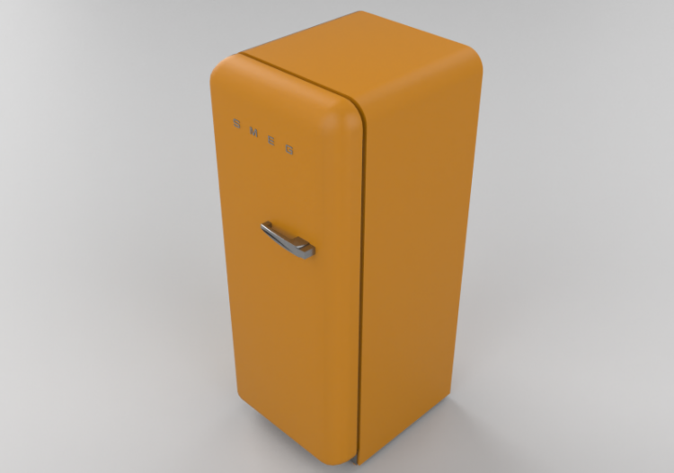 3D Electrical Appliances - 1950s single door Fridge -...
