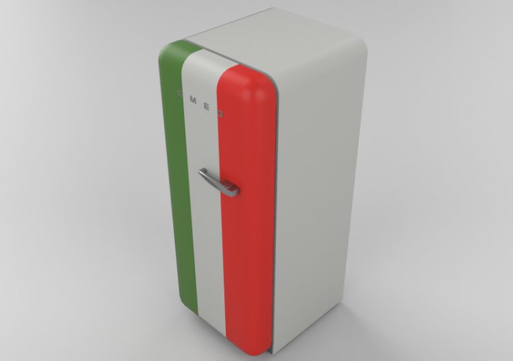 3D Haushaltgeräte - Kühlschrank eintürig 50er Jahre,...